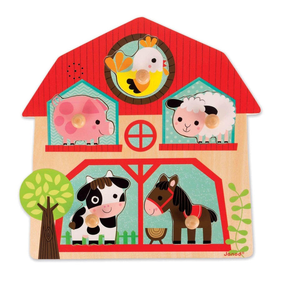 Toys Janod Games, Puzzles, Jigsaws | Musical Puzzle - The Friends Of The Farm