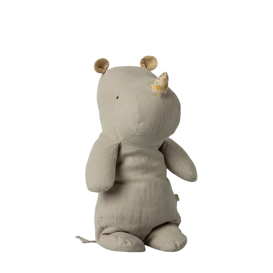 Toys Maileg Soft Toys, Comforters | Safari Friends Medium Rhino Light Grey