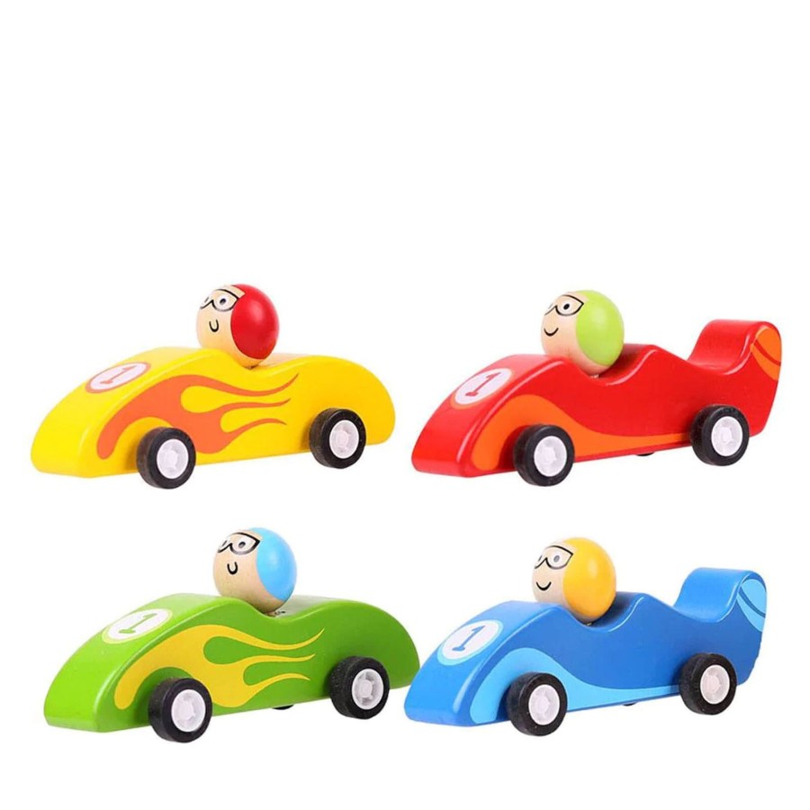 Toys Big Jigs Trains, Cars, Planes | Pull Back Hot Rods 4 Pack