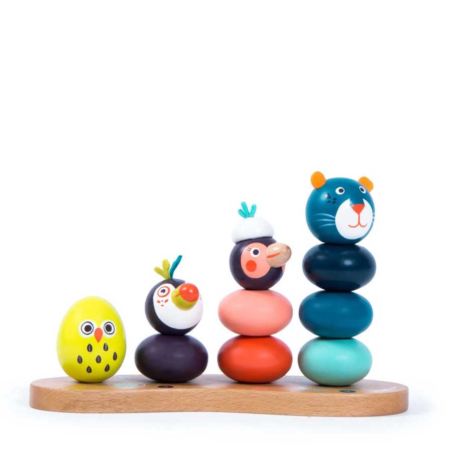 Toys Moulin Roty Stacking Toys | Les Jouets Stack-Up Animals Activity