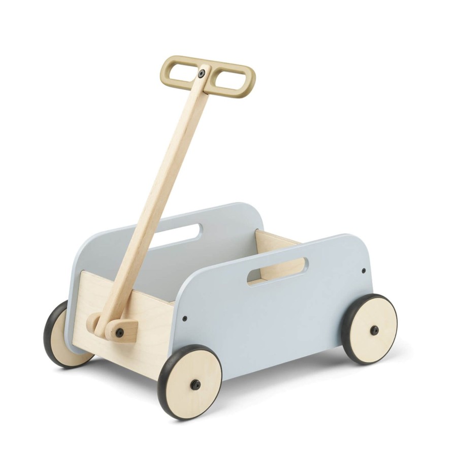 Toys Liewood Wooden Toys | Tyra Wagon Sea Blue / Oat Mix