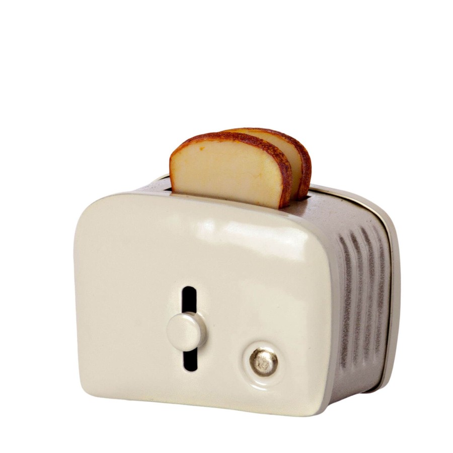 Toys Maileg Dolls, Dolls Houses | Miniature Toaster And Bread Off White