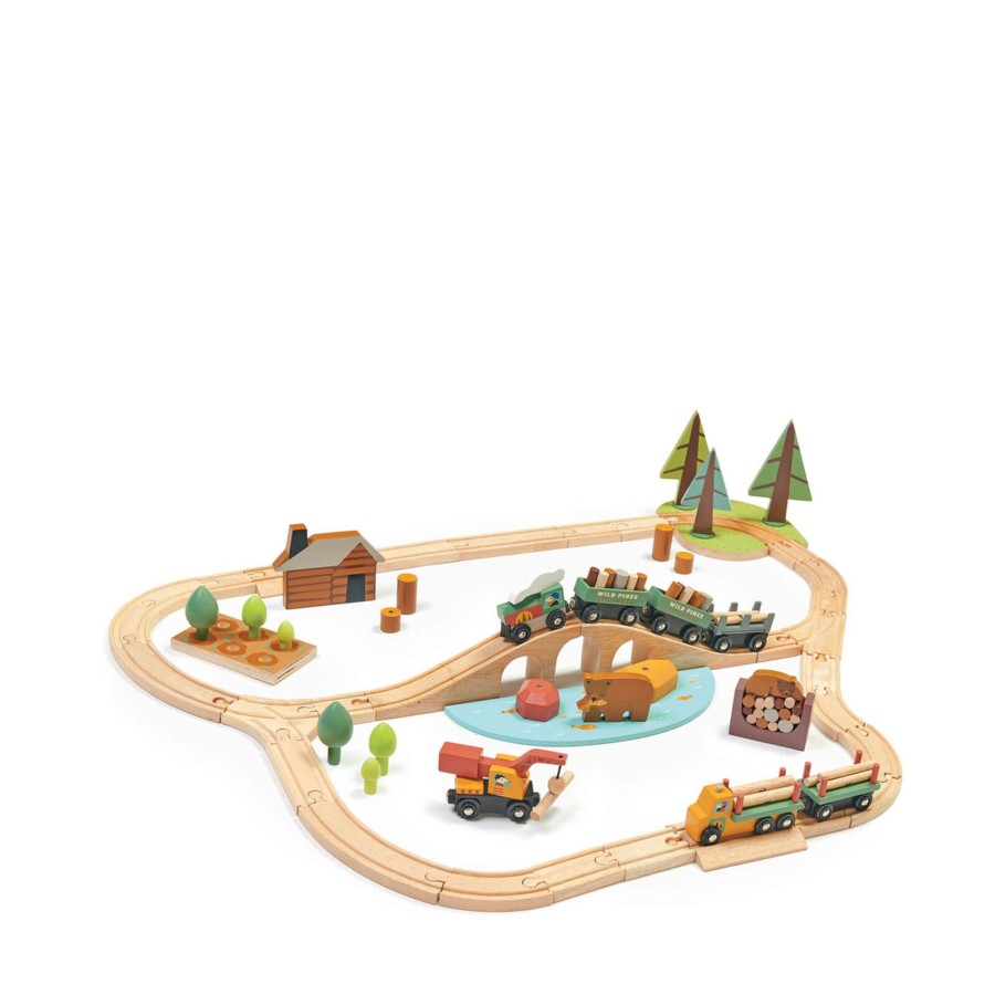 Toys Tender Leaf Wooden Toys | Wild Pines Wooden Train Set