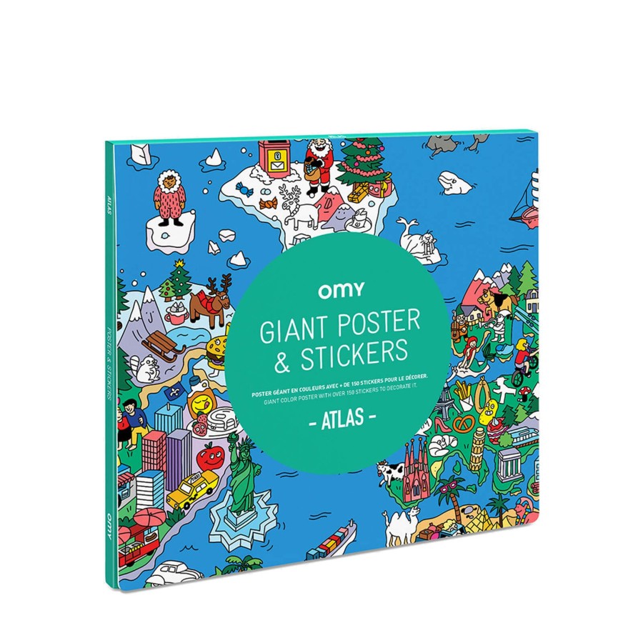 Toys OMY Arts & Crafts | Poster With 100 Stickers - Atlas