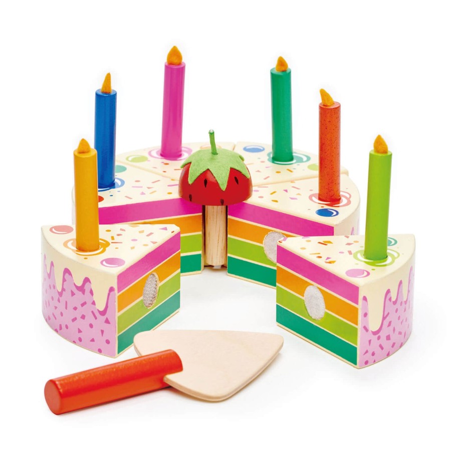 Home Tender Leaf Decorative Objects | Rainbow Birthday Cake