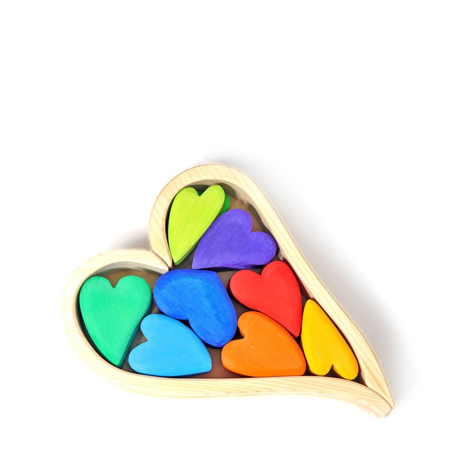 Home Grimm’s Decorative Objects | Wooden Rainbow Hearts