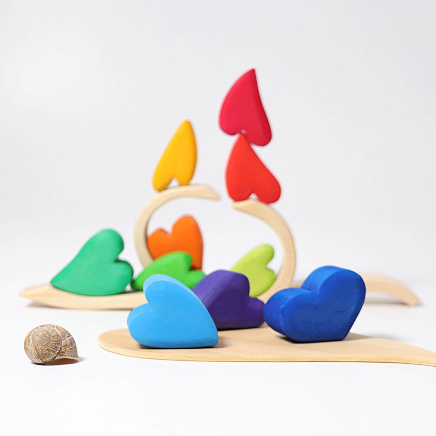 Home Grimm’s Decorative Objects | Wooden Rainbow Hearts