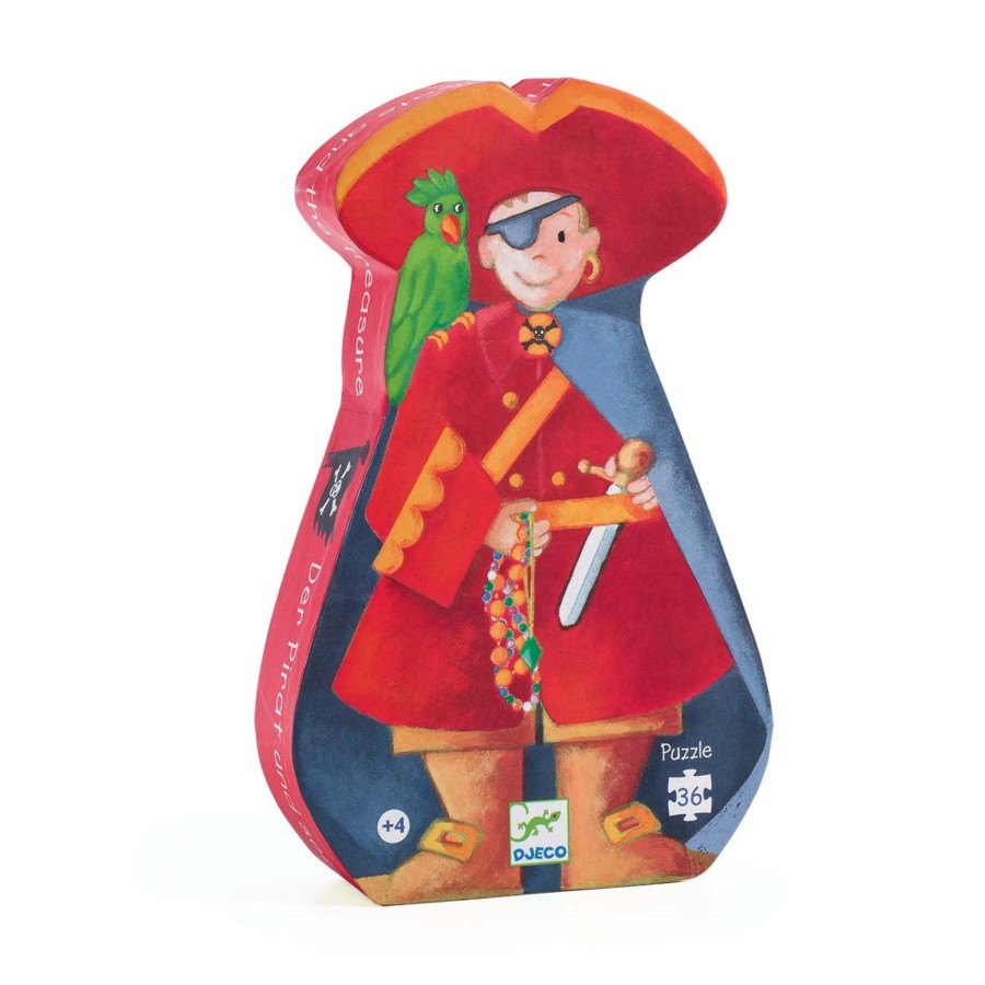 Toys Djeco Games, Puzzles, Jigsaws | The Pirate And His Treasure Silhouette Puzzle