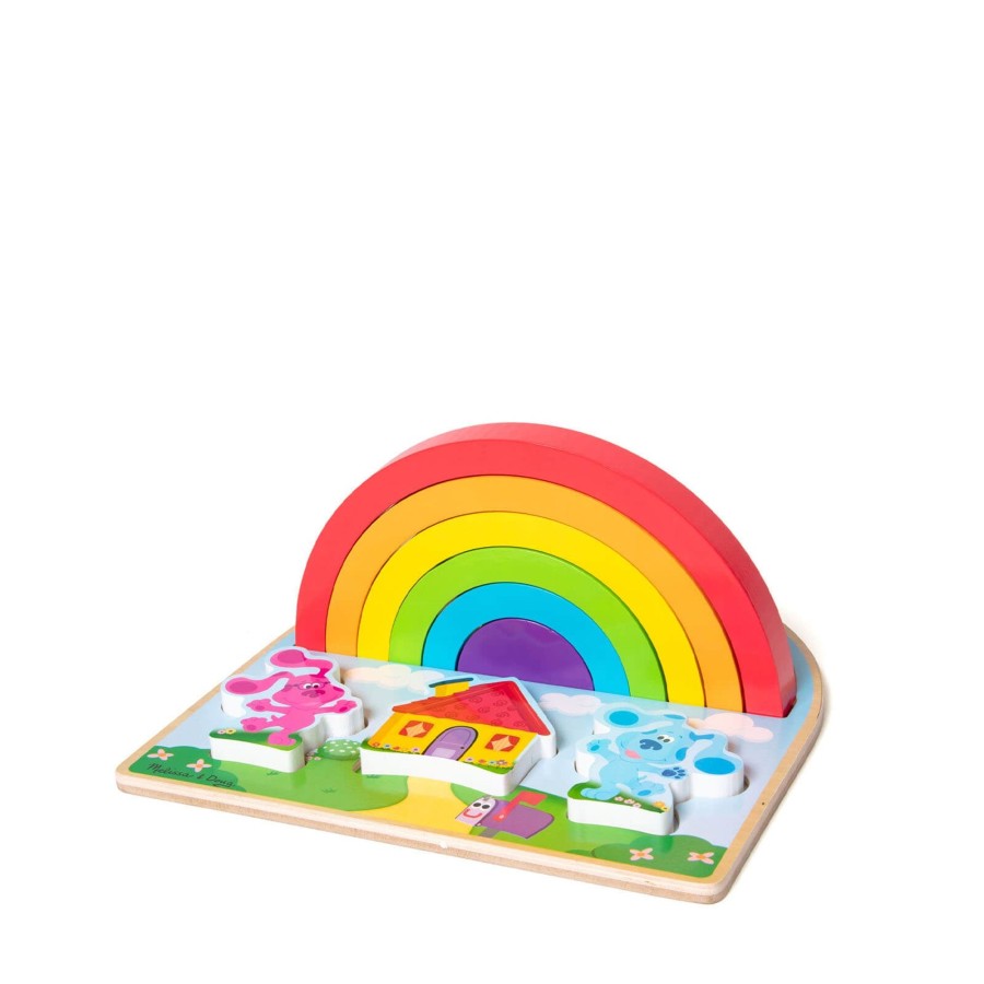 Home Melissa and Doug Decorative Objects | Blues Clues Wooden Rainbow Stacking Puzzle