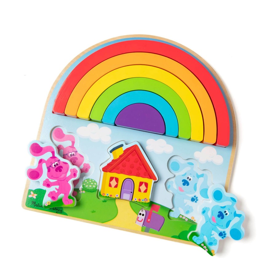 Home Melissa and Doug Decorative Objects | Blues Clues Wooden Rainbow Stacking Puzzle