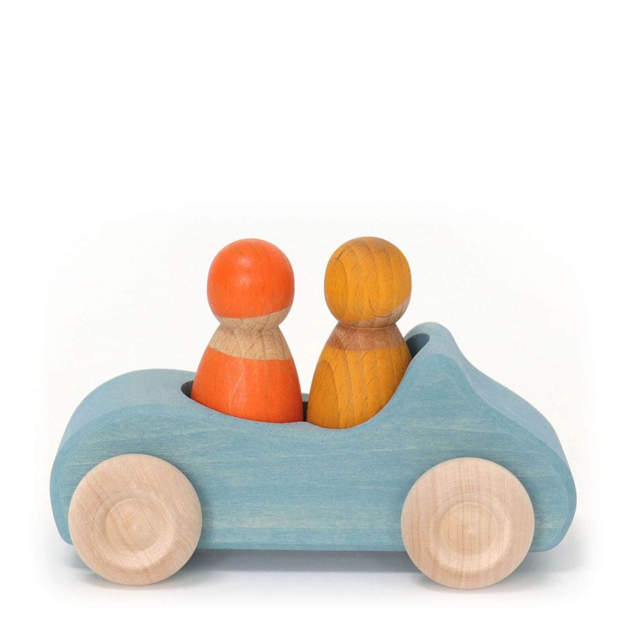 Toys Grimm’s Trains, Cars, Planes | Large Wooden Convertible Car - Blue