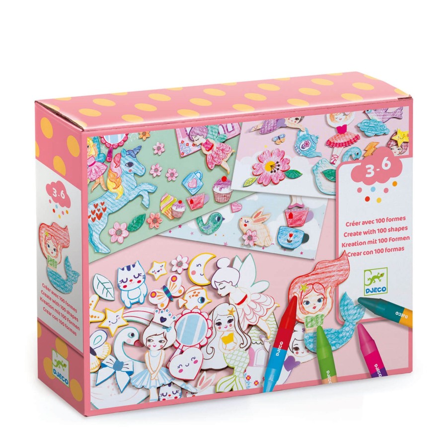 Toys Djeco Arts & Crafts | Colouring Collage Craft Set - Girls