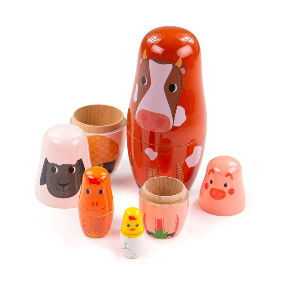 Toys Tidlo Stacking Toys | Farm Animal Russian Dolls