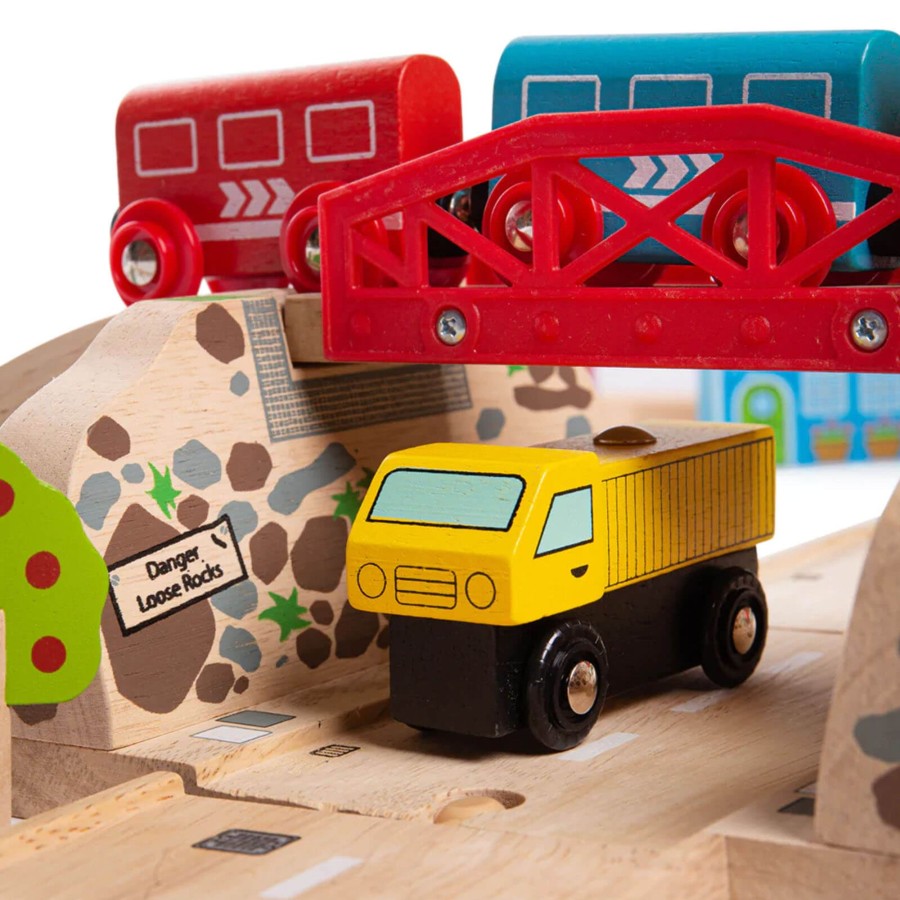 Toys Big Jigs Trains, Cars, Planes | Road And Rail Train Set - 80 Pieces