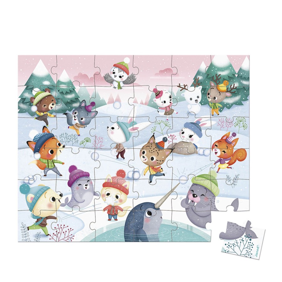 Toys Janod Games, Puzzles, Jigsaws | Puzzle Snow Party - 36 Pieces