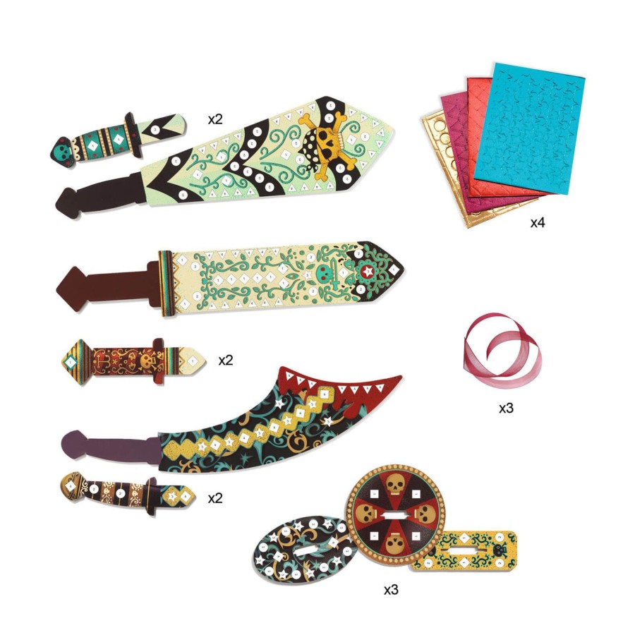 Toys Djeco Arts & Crafts | Do It Yourself Mosaics Craft Set - Pirate Swords