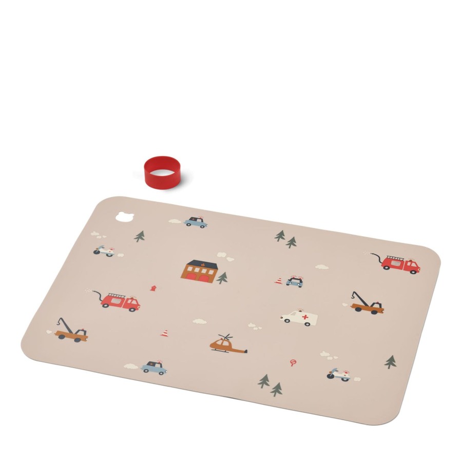 Home Liewood Placemats, Cutlery | Jude Printed Placemat Emergency Vehicle / Sandy