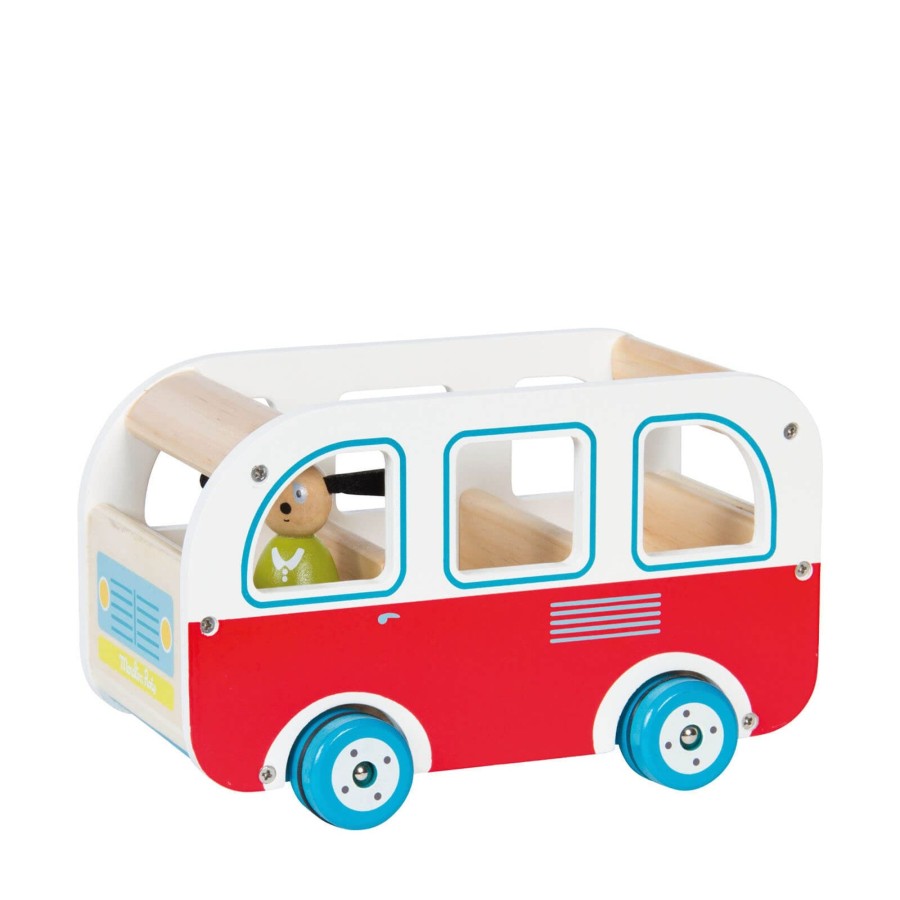 Toys Moulin Roty Trains, Cars, Planes | Wooden Bus And Figure