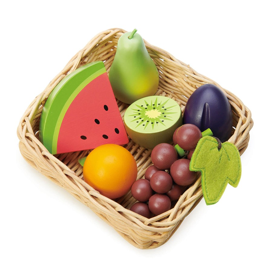 Toys Tender Leaf Wooden Toys | Fruits And Basket Set