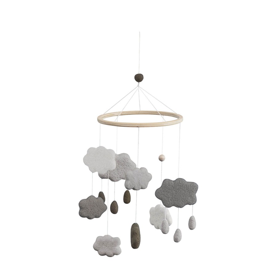 Home Sebra Furniture | Baby Mobile Felted Clouds - Warm Grey