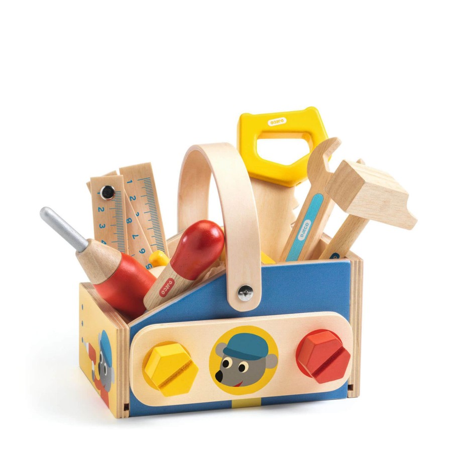 Toys Djeco Tool Sets, Workbenches | Wooden Mini Tool Box Set