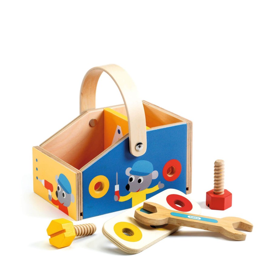 Toys Djeco Tool Sets, Workbenches | Wooden Mini Tool Box Set