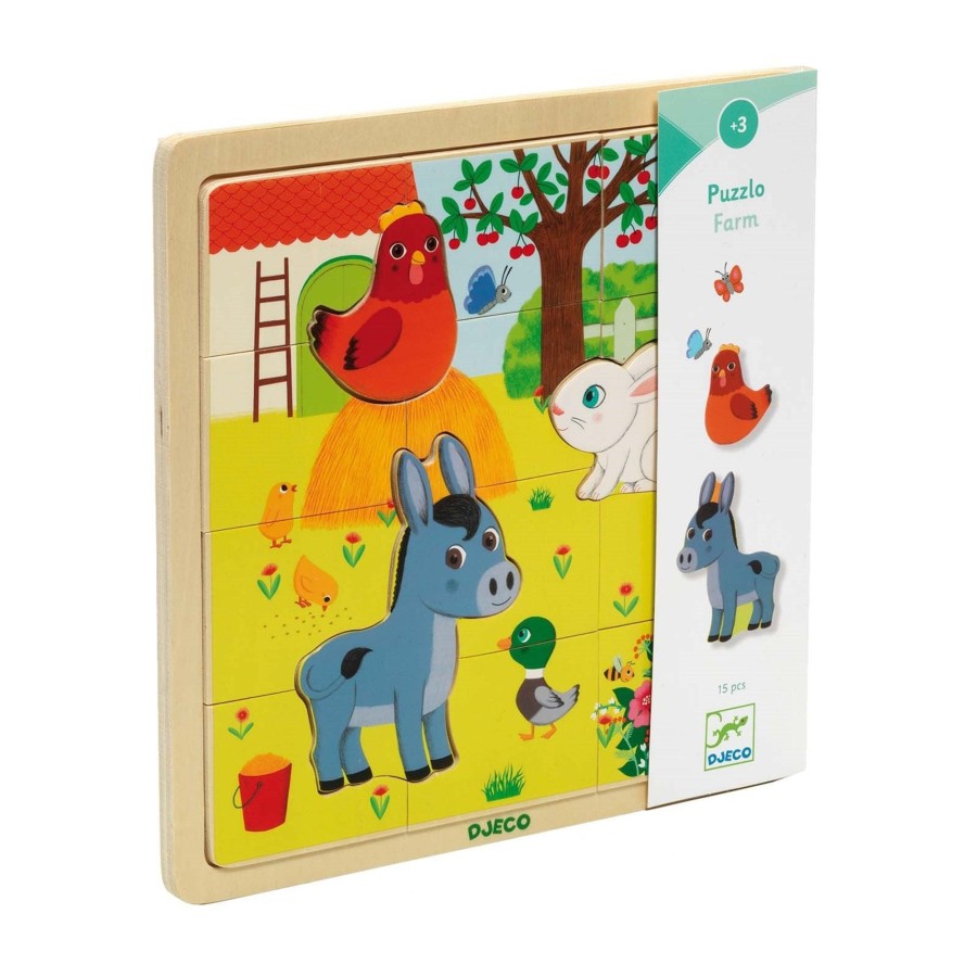 Toys Djeco Games, Puzzles, Jigsaws | Puzzlo Farm Wooden Puzzle