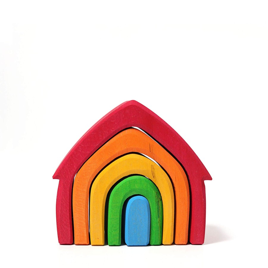 Toys Grimm’s Stacking Toys | Wooden Stacking Colourful House