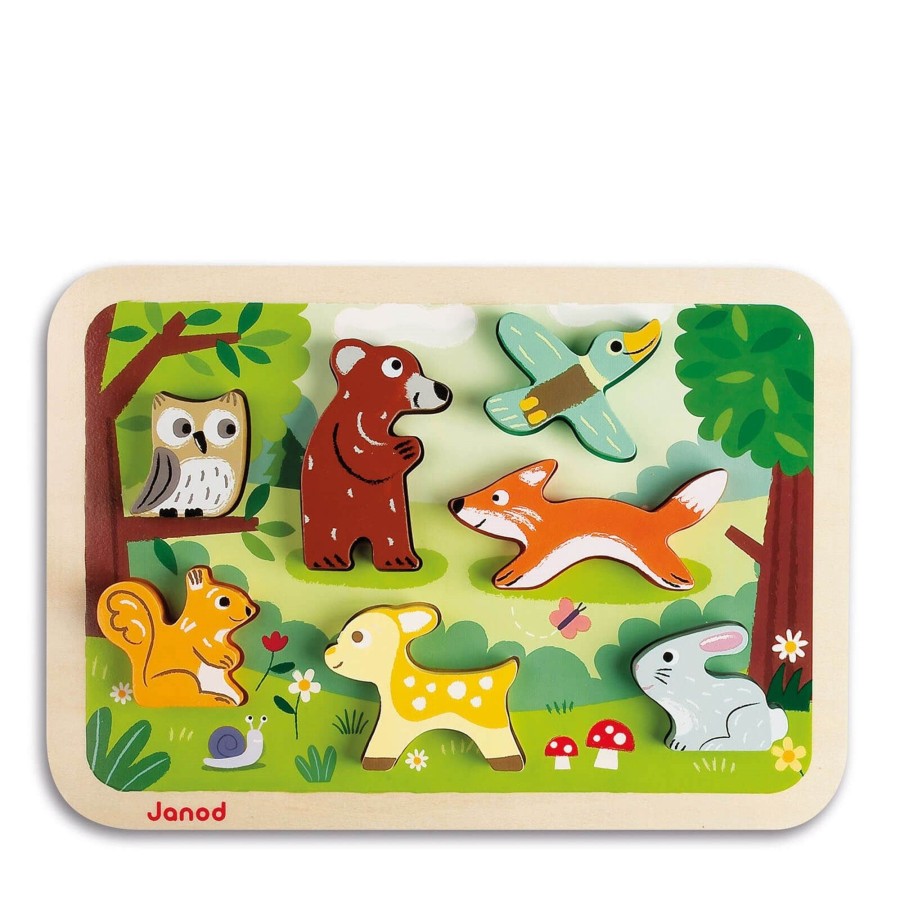 Toys Janod Games, Puzzles, Jigsaws | Forest Chunky Puzzle