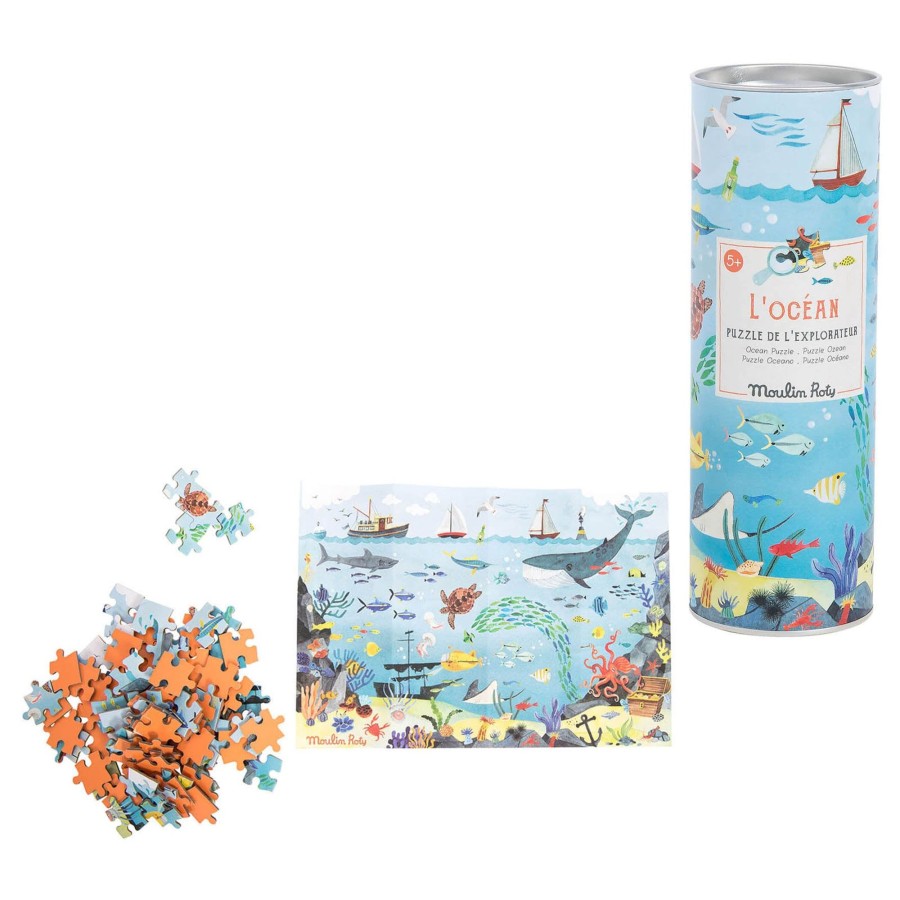 Toys Moulin Roty Games, Puzzles, Jigsaws | Explorer'S 96 Piece Puzzle - Ocean