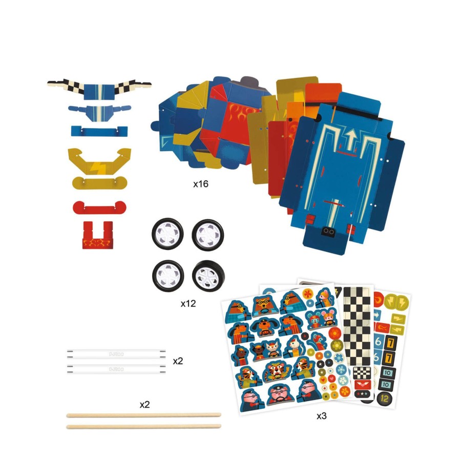 Toys Djeco Arts & Crafts | Do It Yourself Craft Set - Grand Prix Racing Cars