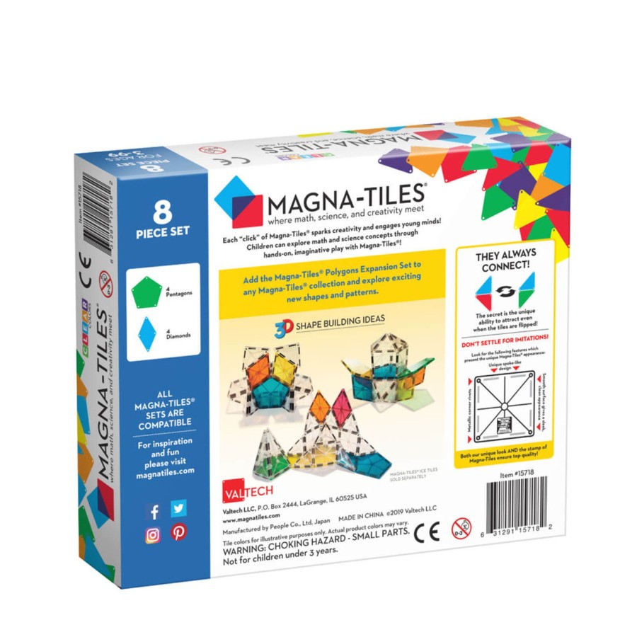 Toys Magna-Tiles Stacking Toys | Polygons 8 Piece Expansion Set