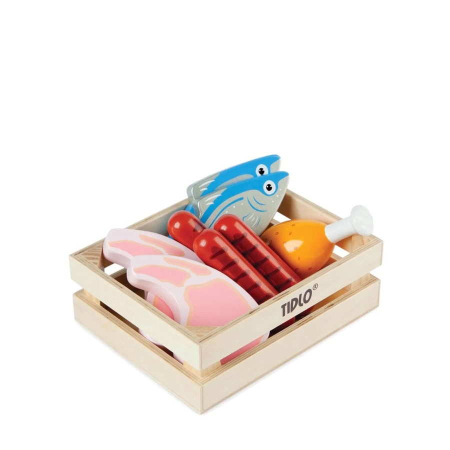 Toys Tidlo Kitchens, Foods | Wooden Meat And Fish