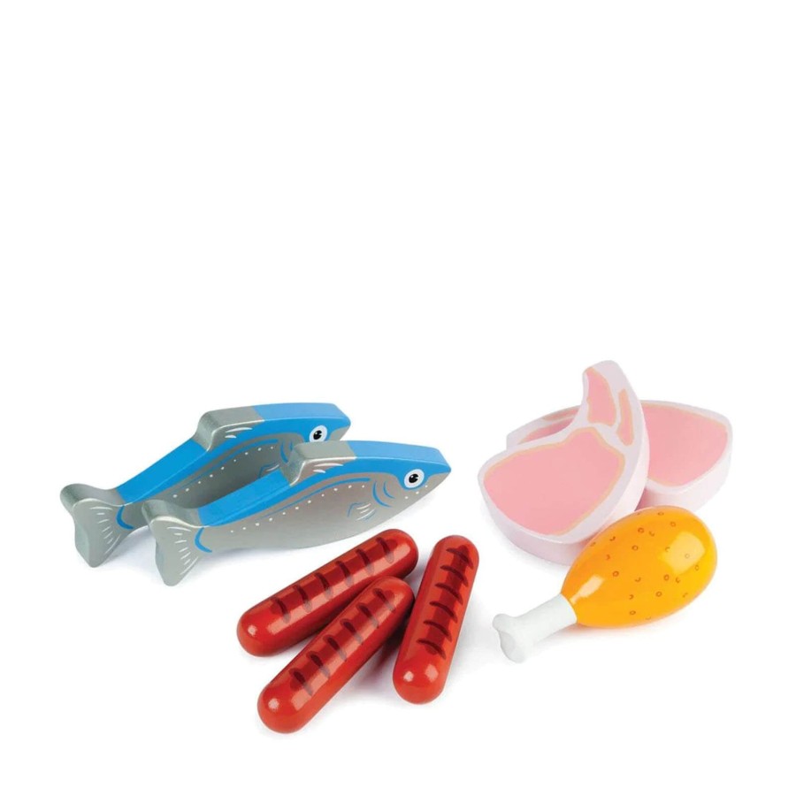 Toys Tidlo Kitchens, Foods | Wooden Meat And Fish