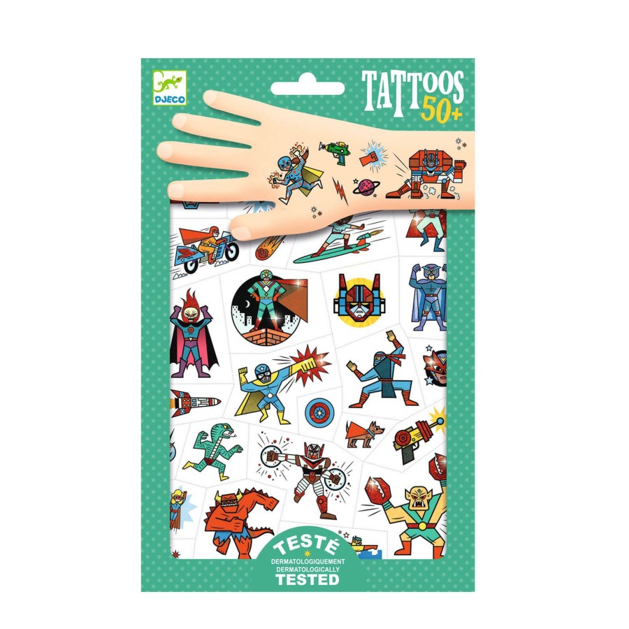 Toys Djeco Arts & Crafts | Heroes Vs Villains Temporary Tattoos