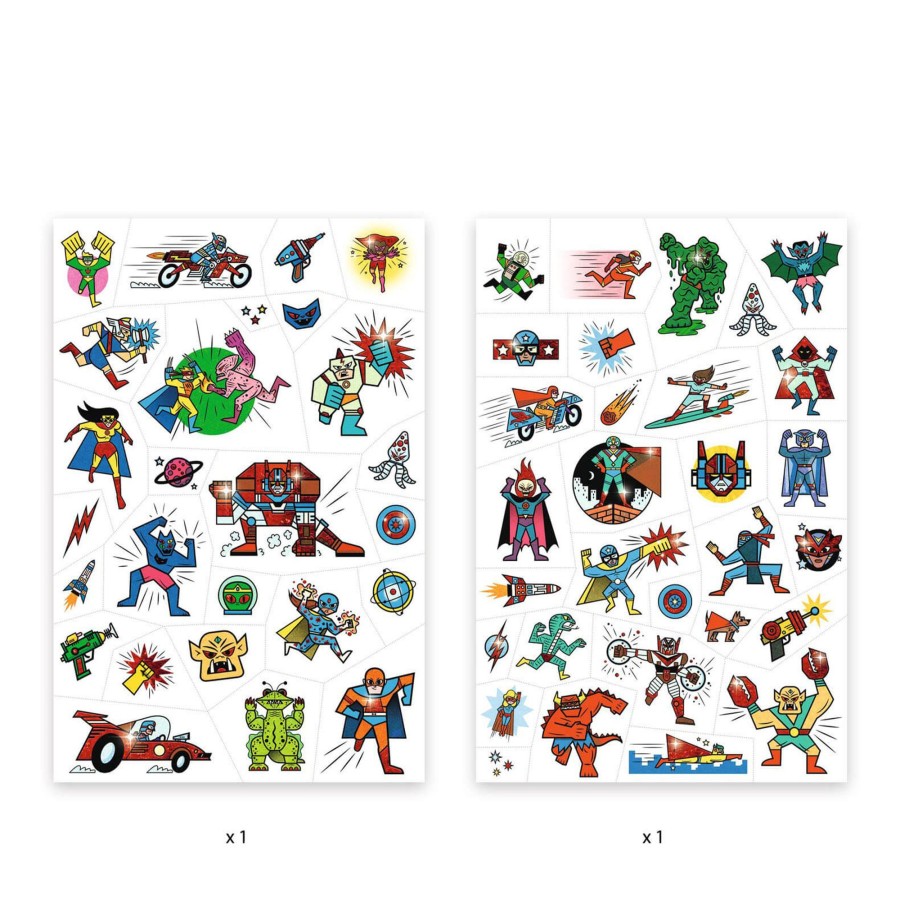 Toys Djeco Arts & Crafts | Heroes Vs Villains Temporary Tattoos