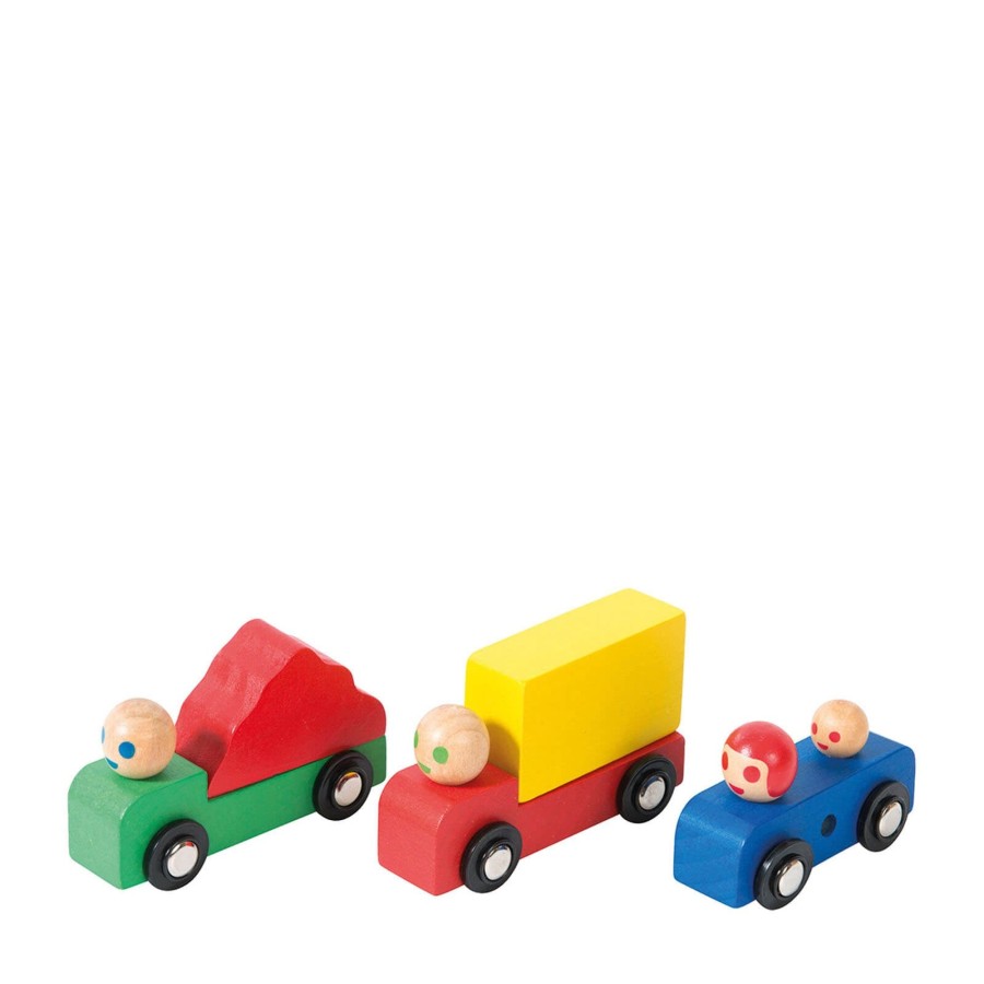 Toys Moulin Roty Trains, Cars, Planes | Set Of Wooden Car And Trucks