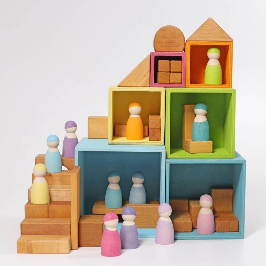 Toys Grimm’s Stacking Toys | 6 Large Stacking Boxes - Pastel