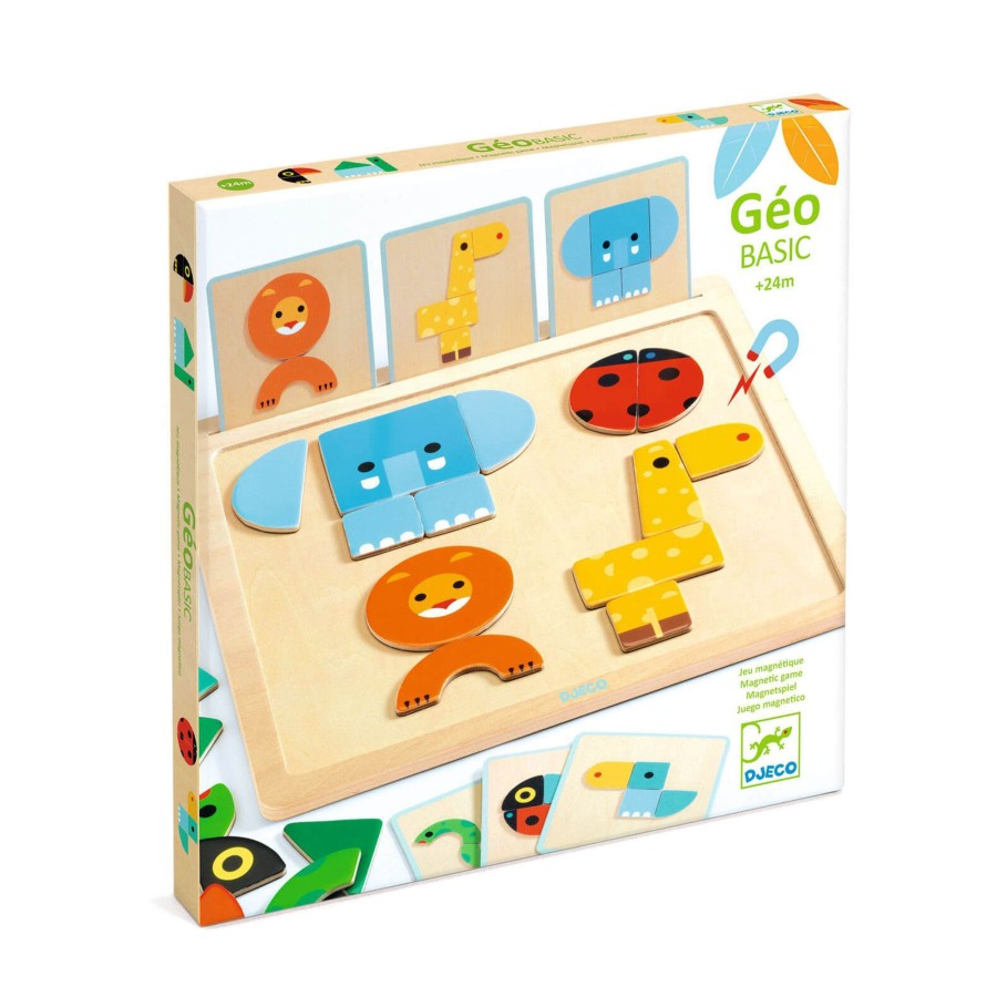 Toys Djeco Games, Puzzles, Jigsaws | Wooden Magnetic Game Board - Geo Basic