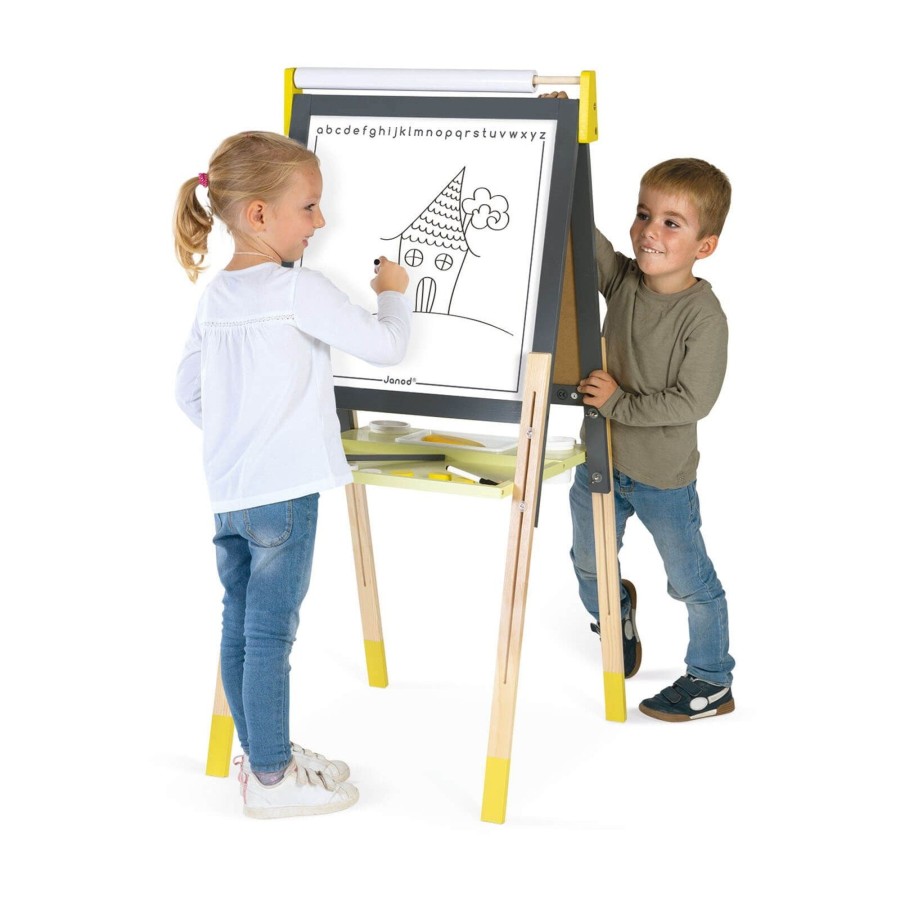 Toys Janod Arts & Crafts | Grey/Yellow Blackboard