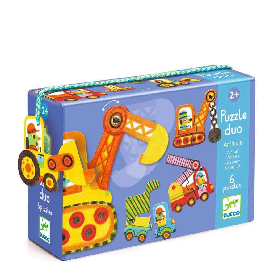 Toys Djeco Games, Puzzles, Jigsaws | 6 Duo Puzzles - Articulo Vehicles