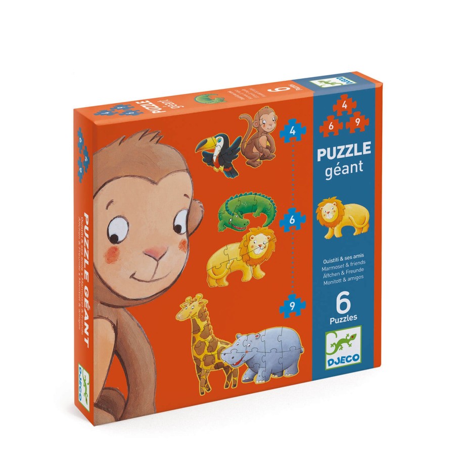 Toys Djeco Games, Puzzles, Jigsaws | Progressive Large Puzzles - Marmoset And Friends