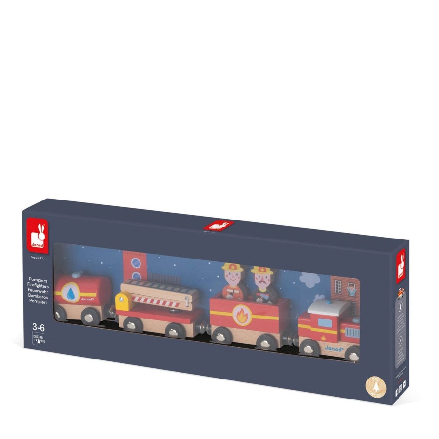 Toys Janod Wooden Toys | Story Firefighters Train