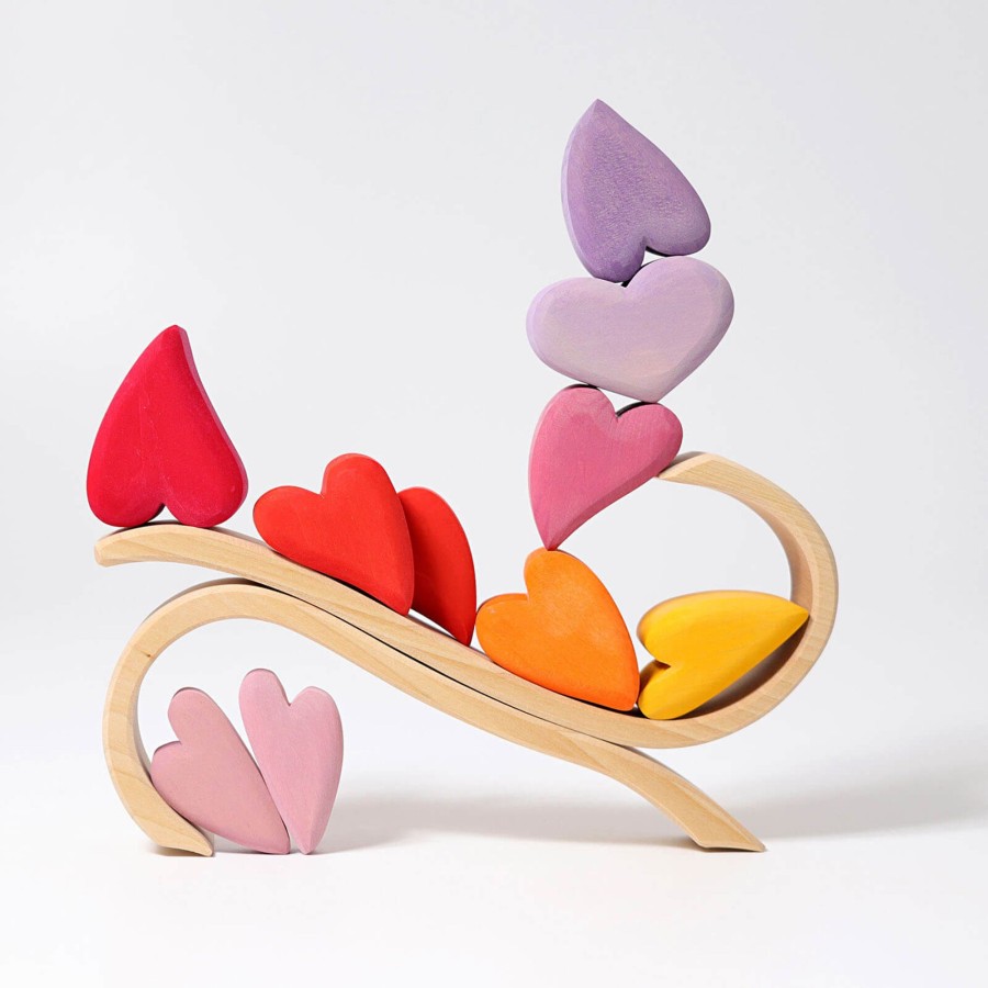 Toys Grimm’s Stacking Toys | Wooden Red Hearts