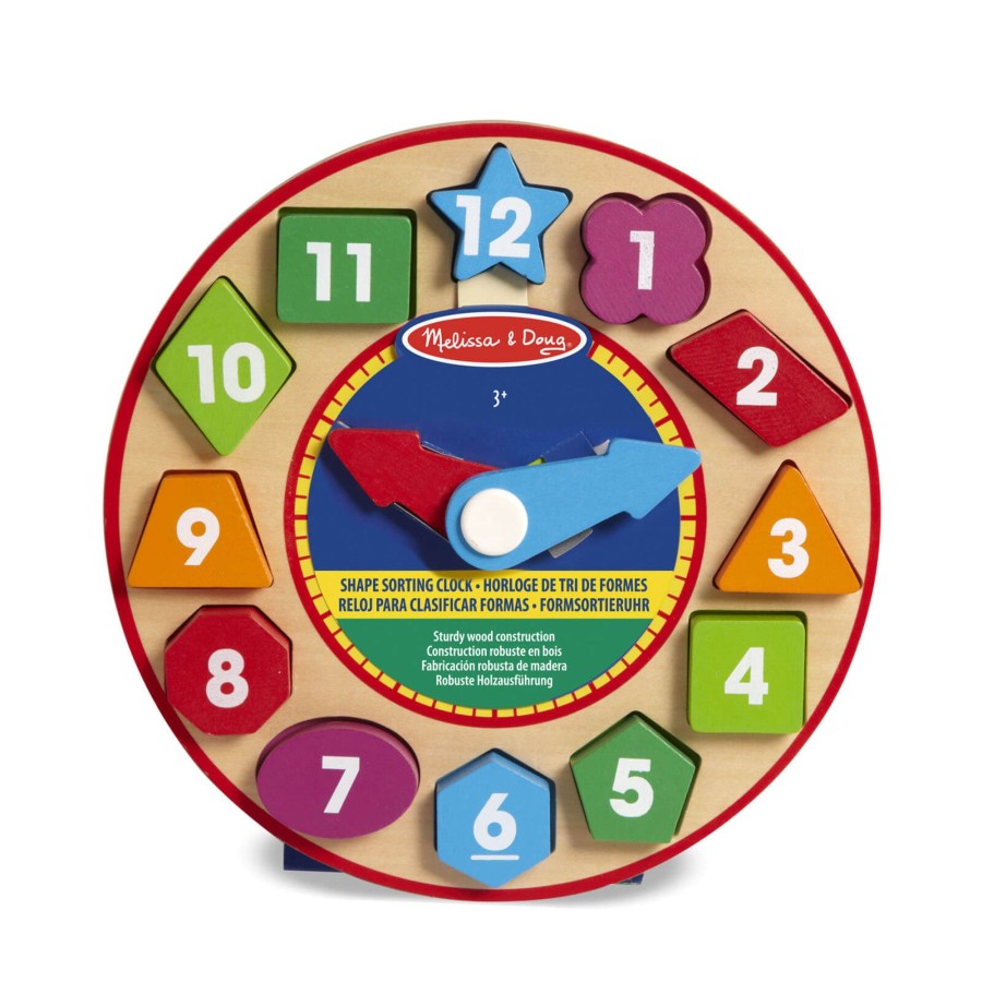 Home Melissa and Doug Decorative Objects | Wooden Shape Sorting Clock