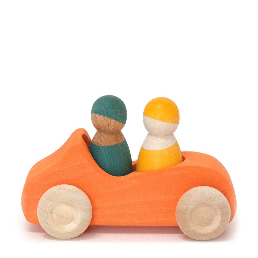 Toys Grimm’s Trains, Cars, Planes | Large Wooden Convertible Car - Orange