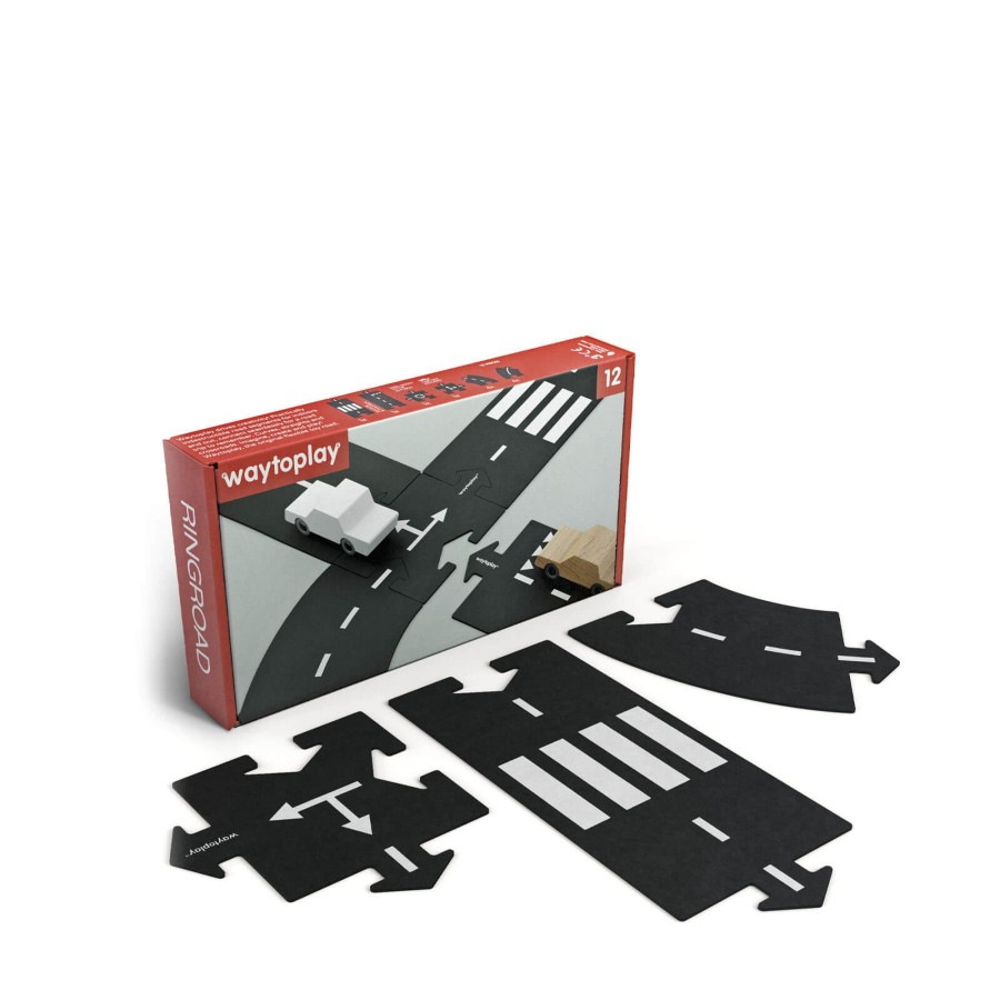 Toys Waytoplay Trains, Cars, Planes | Ring Road - Road Track 12 Pieces