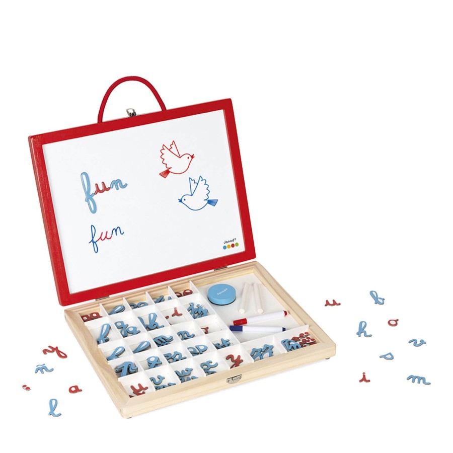 Toys Janod Wooden Toys | Essential 4-In-1 Cursive Letters Suitcase