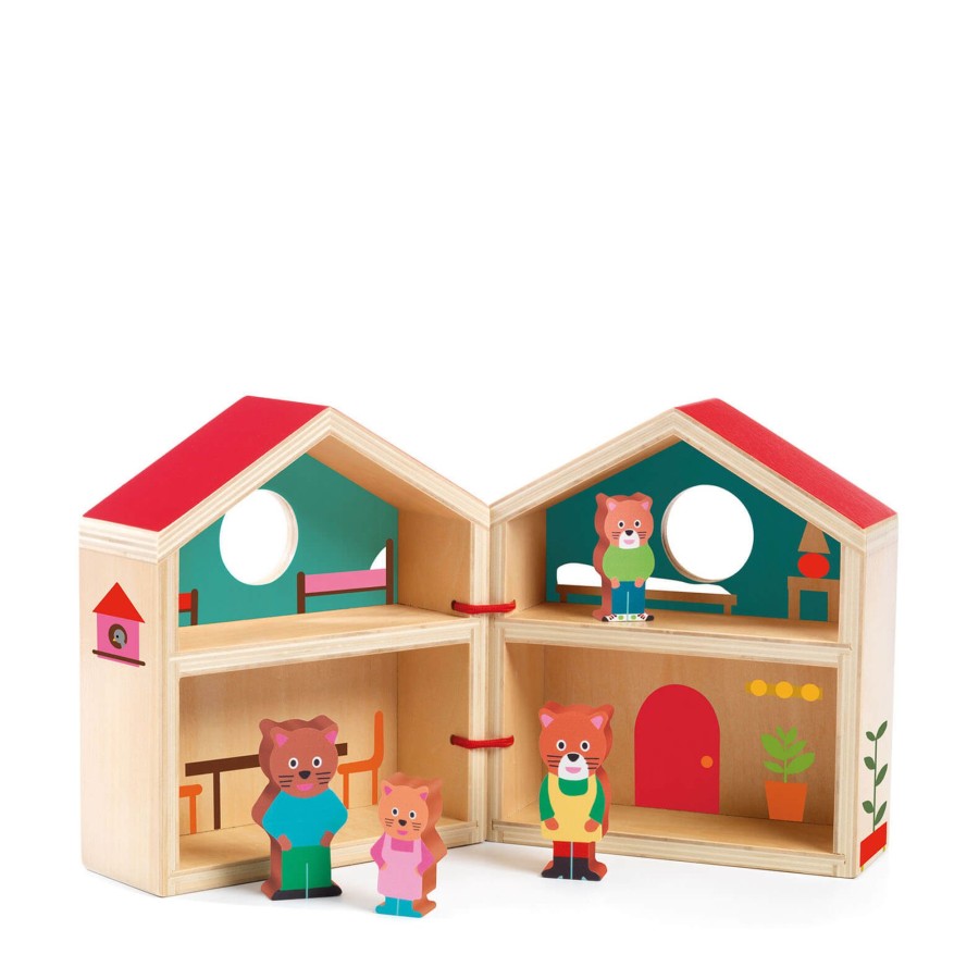 Toys Djeco Dolls, Dolls Houses | Mini House And 4 Figures