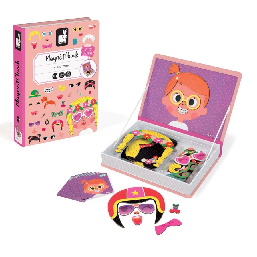 Toys Janod Games, Puzzles, Jigsaws | Girl'S Crazy Faces Magneti'Book